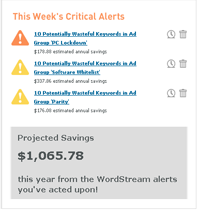 WordStream Savings Alerts