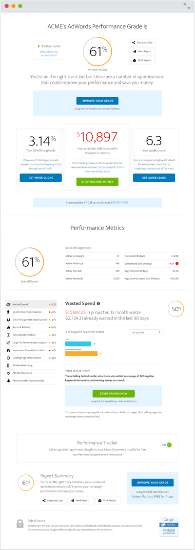 Performance Grader screenshot
