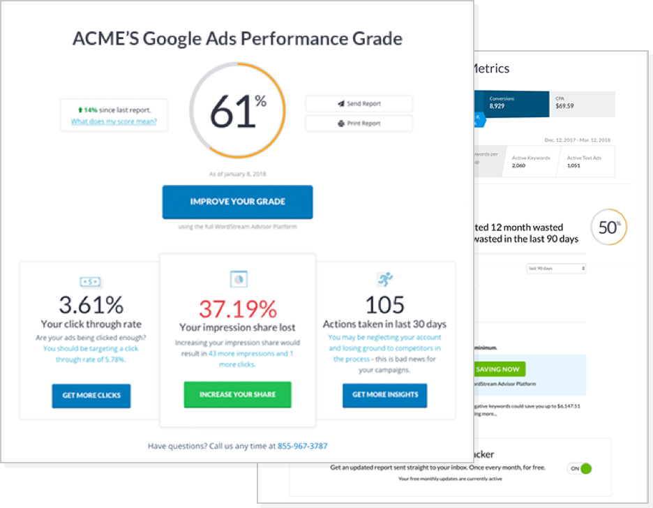 WordStream's Google Ads Performance Grader
